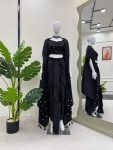 TRENDING SATIN SILK THREAD SEQUENCE WORK STITCHED DHOTI STYLE SKIRT WITH JACKET AND UNSTITCHED BLOUSE PARTY WEAR WHOLESALE PRICE ETHNIC (6)
