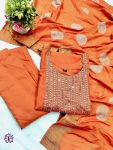 TRENDING SILK EMBROIDREY HANDWORK TOP BOTTOM WITH DUPATTA PARTY WEAR WHOLESALE PRICE ETHNIC GARMENT (18)