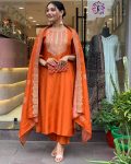 TRENDING SILK EMBROIDREY HANDWORK TOP BOTTOM WITH DUPATTA PARTY WEAR WHOLESALE PRICE ETHNIC GARMENT (18)