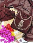 TRENDING SILK ZARI EMBROIDERY SEQUENCE WORK TOP BOTTOM WITH DUPATTA PARTY WEAR WHOLESALE PRICE ETHNIC GARMENT (12)