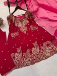 TRENDING VICHITRA SILK EMBROIDERY SEQUENCE WORK TOP BOTTOM WITH DUPATTA PARTY WEAR WHOLESALE PRICE ETHNIC GARMENT (3)