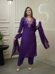 TRENDING VICHITRA SILK EMBROIDERY SEQUENCE WORK TOP BOTTOM WITH DUPATTA PARTY WEAR WHOLESALE PRICE ETHNIC GARMENT (5)
