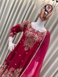 TRENDING VICHITRA SILK EMBROIDERY SEQUENCE WORK TOP BOTTOM WITH DUPATTA PARTY WEAR WHOLESALE PRICE ETHNIC GARMENT (3)