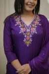TRENDING VICHITRA SILK EMBROIDERY SEQUENCE WORK TOP BOTTOM WITH DUPATTA PARTY WEAR WHOLESALE PRICE ETHNIC GARMENT (5)