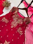 TRENDING VICHITRA SILK EMBROIDERY SEQUENCE WORK TOP BOTTOM WITH DUPATTA PARTY WEAR WHOLESALE PRICE ETHNIC GARMENT (3)