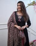 TRENDING VISCOSE CHANDERI SILK EMBROIDERY SEQUENCE WORK TOP BOTTOM WITH DUPATTA PARTY WEAR WHOLESALE PRICE ETHNIC GARMENT (6)