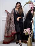 TRENDING VISCOSE CHANDERI SILK EMBROIDERY SEQUENCE WORK TOP BOTTOM WITH DUPATTA PARTY WEAR WHOLESALE PRICE ETHNIC GARMENT (6)