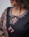 TRENDING VISCOSE CHANDERI SILK EMBROIDERY SEQUENCE WORK TOP BOTTOM WITH DUPATTA PARTY WEAR WHOLESALE PRICE ETHNIC GARMENT (6)
