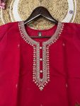 TRENDING VISCOSE CHANDERI SILK EMBROIDERY WORK TOP BOTTOM WITH DUPATTA PARTY WEAR WHOLESALE PRICE ETHNIC GARMENT (8)