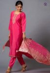 TRENDING VISCOSE CHANDERI SILK EMBROIDERY WORK TOP BOTTOM WITH DUPATTA PARTY WEAR WHOLESALE PRICE ETHNIC GARMENT (8)