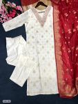 TRENDING VISCOSE JACQUARD EMBROIDERY WORK TOP BOTTOM WITH DUPATTA PARTY WEAR WHOLESALE PRICE ETHNIC GARMENT (3)