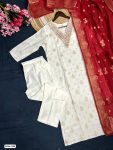 TRENDING VISCOSE JACQUARD EMBROIDERY WORK TOP BOTTOM WITH DUPATTA PARTY WEAR WHOLESALE PRICE ETHNIC GARMENT (3)