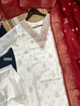 TRENDING VISCOSE JACQUARD EMBROIDERY WORK TOP BOTTOM WITH DUPATTA PARTY WEAR WHOLESALE PRICE ETHNIC GARMENT (3)