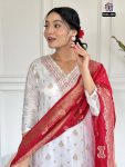 TRENDING VISCOSE JACQUARD EMBROIDERY WORK TOP BOTTOM WITH DUPATTA PARTY WEAR WHOLESALE PRICE ETHNIC GARMENT (3)