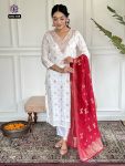 TRENDING VISCOSE JACQUARD EMBROIDERY WORK TOP BOTTOM WITH DUPATTA PARTY WEAR WHOLESALE PRICE ETHNIC GARMENT (3)