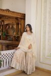 TRENDING VISCOSE JACQUARD EMBROIDERY ZARI SEQUENCE WORK TOP SHARARA WITH DUPATTA PARTY WEAR WHOLESALE PRICE ETHNIC GARMENT (12)