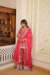 TRENDING VISCOSE JACQUARD EMBROIDERY ZARI SEQUENCE WORK TOP SHARARA WITH DUPATTA PARTY WEAR WHOLESALE PRICE ETHNIC GARMENT (6)