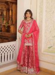 TRENDING VISCOSE JACQUARD EMBROIDERY ZARI SEQUENCE WORK TOP SHARARA WITH DUPATTA RANI