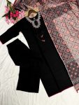 TRENDING VISCOSE RAYON EMBROIDERY WORK TOP BOTTOM WITH PRINTED DUPATTA PARTY WEAR WHOLESALE PRICE ETHNIC GARMENT (4)