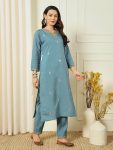 TRENDING VISCOSE ROMAN SILK ZARI EMBROIDERY SEQUENCE WORK TOP BOTTOM WITH DUPATTA FESTIVE WEAR WHOLESALE PRICE ETHNIC GARMENT (3)