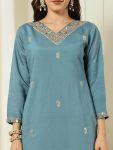 TRENDING VISCOSE ROMAN SILK ZARI EMBROIDERY SEQUENCE WORK TOP BOTTOM WITH DUPATTA FESTIVE WEAR WHOLESALE PRICE ETHNIC GARMENT (3)