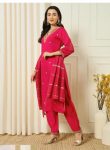 TRENDING VISCOSE ROMAN SILK ZARI EMBROIDERY SEQUENCE WORK TOP BOTTOM WITH DUPATTA PARTY WEAR WHOLESALE PRICE ETHNIC GARMENT (2)