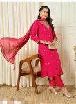 TRENDING VISCOSE ROMAN SILK ZARI EMBROIDERY SEQUENCE WORK TOP BOTTOM WITH DUPATTA PARTY WEAR WHOLESALE PRICE ETHNIC GARMENT (2)
