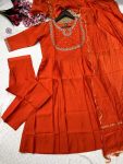 TRENDING VISCOSE SILK EMBROIDERY WORK TOP BOTTOM WITH DUPATTA PARTY WEAR WHOLESALE PRICE ETHNIC GARMENT (6)