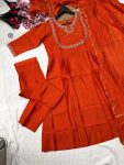 TRENDING VISCOSE SILK EMBROIDERY WORK TOP BOTTOM WITH DUPATTA PARTY WEAR WHOLESALE PRICE ETHNIC GARMENT (6)