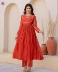 TRENDING VISCOSE SILK EMBROIDERY WORK TOP BOTTOM WITH DUPATTA PARTY WEAR WHOLESALE PRICE ETHNIC GARMENT (6)