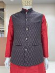 13DESIGNER SILK JACQUARD SEQUENCE WORK MEN’S KURTA PAYJAMA WITH KOTI FESTIVE WEAR WHOLESALE PRICE ETHNIC GARMENT (21)