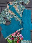 1DESIGNER CHINON EMBROIDERY SEQUENCE WORK BLOUSE PALAZZO WITH KOTI PARTY WEAR WHOLESALE PRICE ETHNIC GARMENT (18)