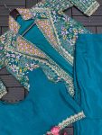 1DESIGNER CHINON EMBROIDERY SEQUENCE WORK BLOUSE PALAZZO WITH KOTI PARTY WEAR WHOLESALE PRICE ETHNIC GARMENT (18)