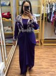 DESIGNER CHINON EMBROIDERY WORK DRAPE SKIRT BLOUSE AND KOTI PURPLE
