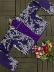 1DESIGNER CHINON EMBROIDERY WORK DRAPE SKIRT BLOUSE AND KOTI PARTY WEAR WHOLESALE PRICE ETHNIC GARMENT (11)