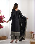 1DESIGNER CHINON SILK EMBROIDERY SEQUENCE LACE WORK TOP PALAZZO WITH DUPATTA FESTIVE WEAR WHOLESALE PRICE ETHNIC GARMENT (9)