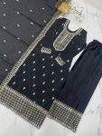 1DESIGNER CHINON SILK EMBROIDERY SEQUENCE LACE WORK TOP PALAZZO WITH DUPATTA FESTIVE WEAR WHOLESALE PRICE ETHNIC GARMENT (9)