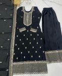 1DESIGNER CHINON SILK EMBROIDERY SEQUENCE LACE WORK TOP PALAZZO WITH DUPATTA FESTIVE WEAR WHOLESALE PRICE ETHNIC GARMENT (9)