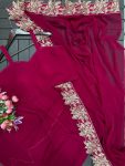 1DESIGNER GEORGETTE PLAIN PALAZZO AND BLOUSE WITH EMBROIDERY WORK SHRUG PARTY WEAR WHOLESALE PRICE ETHNIC GARMENT (8)