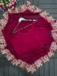 1DESIGNER GEORGETTE PLAIN PALAZZO AND BLOUSE WITH EMBROIDERY WORK SHRUG PARTY WEAR WHOLESALE PRICE ETHNIC GARMENT (8)