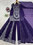 1DESIGNER GEORGETTE THREAD WITH SEQUENCE WORK TOP PALAZZO WITH DUPATTA FESTIVE WEAR WHOLESALE PRICE ETHNIC GARMENT (4)