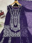 1DESIGNER GEORGETTE THREAD WITH SEQUENCE WORK TOP PALAZZO WITH DUPATTA FESTIVE WEAR WHOLESALE PRICE ETHNIC GARMENT (4)