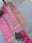 1DESIGNER SEQUENCE AND ZARI EMBROIDERY WITH PEARL AND DIAMOND HANDWORK TOP PALAZZO WITH DUPATTA FESTIVE WEAR WHOLESALE PRICE ETHNIC GARMENT (9)