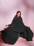 1FANCY CHINON CRUSHED SAREE WITH UNSTITCHED BLOUSE PARTTY WEAR WHOLESALE PRICE ETHNIC GARMENT (6)