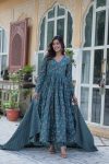 1FANCY COTTON DIGITAL PRINTED ALIA CUT GOWN BOTTOM WITH DUPATTA FESTIVE WEAR WHOLESALE PRICE ETHNIC GARMENT (9)