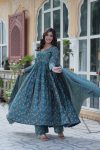 1FANCY COTTON DIGITAL PRINTED ALIA CUT GOWN BOTTOM WITH DUPATTA FESTIVE WEAR WHOLESALE PRICE ETHNIC GARMENT (9)