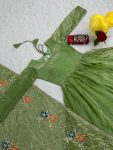 1FANCY FENDI SILK RUFFLE WORK GOWN WITH DUPATTA FESTIVE WEAR WHOLESALE PRICE ETHNIC GARMENT (6)