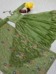 1FANCY FENDI SILK RUFFLE WORK GOWN WITH DUPATTA FESTIVE WEAR WHOLESALE PRICE ETHNIC GARMENT (6)