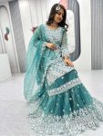 1FANCY LILY NET EMBROIDERY CODING AND SEQUENCE WORK TOP SHARARA WITH DUPATTA FESTIVE WEAR WHOLESALE PRICE ETHNIC GARMENT (13)