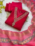 1FANCY ROMAN SILK HAND WORK AND FANCY LACE WORK TOP BOTTOM WITH DUPATTA FESTIVE WEAR WHOLESALE PRICE ETHNIC GARMENT (8)